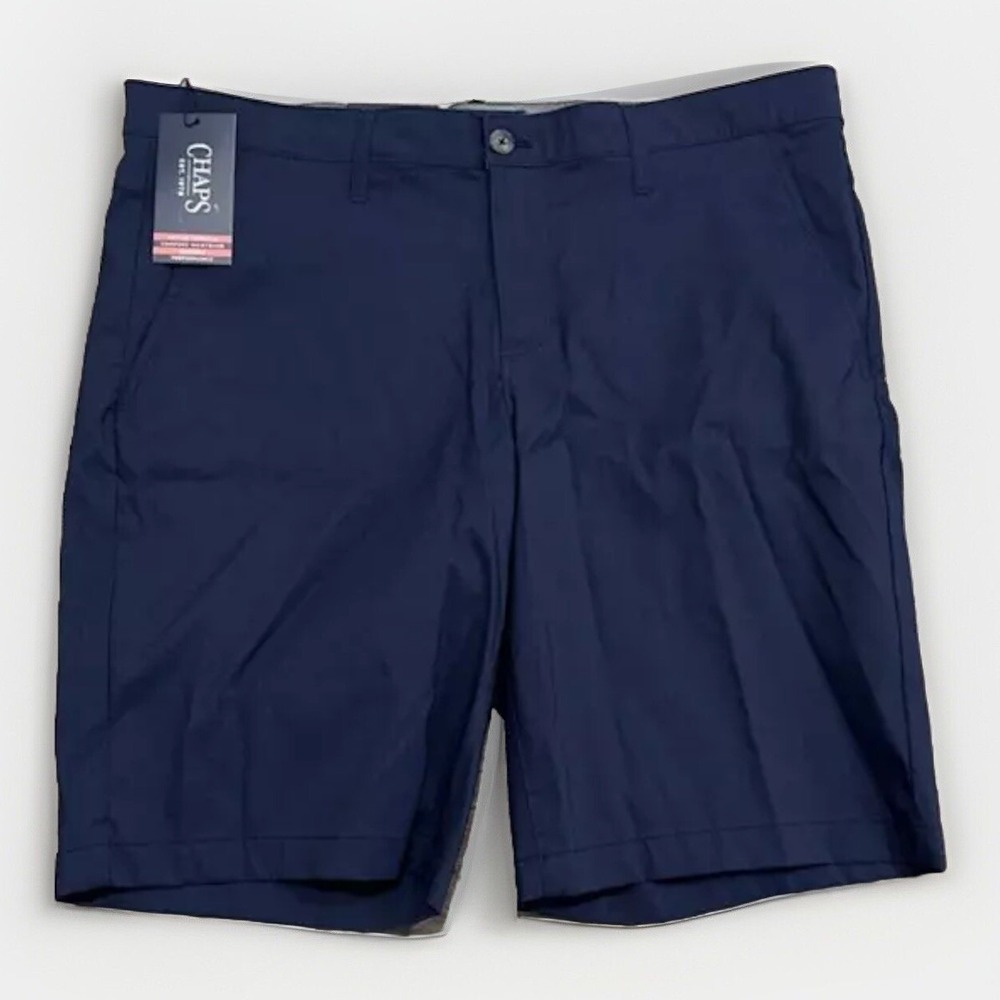 Chaps Shorts Mens 36 Navy Blue Performance Stretch Comfort 10.5" Inseam Shorts